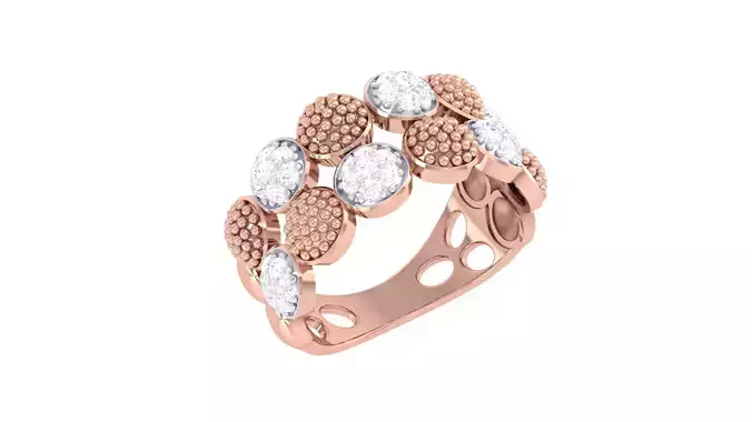 Women FLower Cocktail Rings 3dm STL OBJ FBX Renders Details
