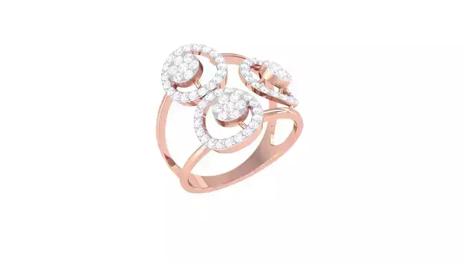 Women FLower Cocktail Rings 3dm STL OBJ FBX Renders Details