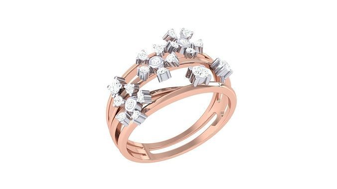 Women FLower Cocktail Rings 3dm STL OBJ FBX Renders Details 3D print model