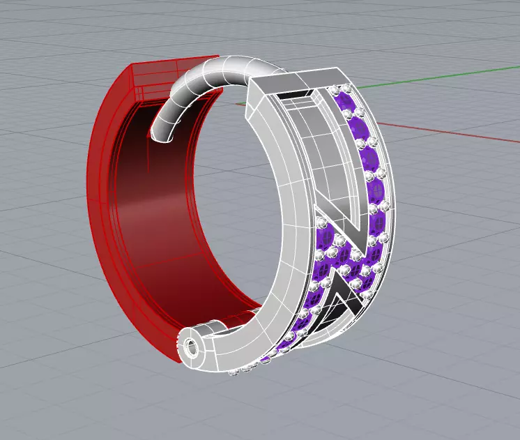 earring ring 3D print model_0