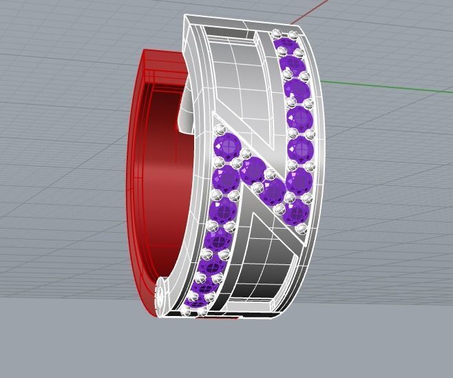 earring ring 3D print model_1