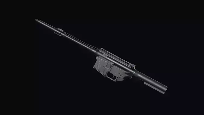 M4A1 receiver with barrel Low-poly 3D model