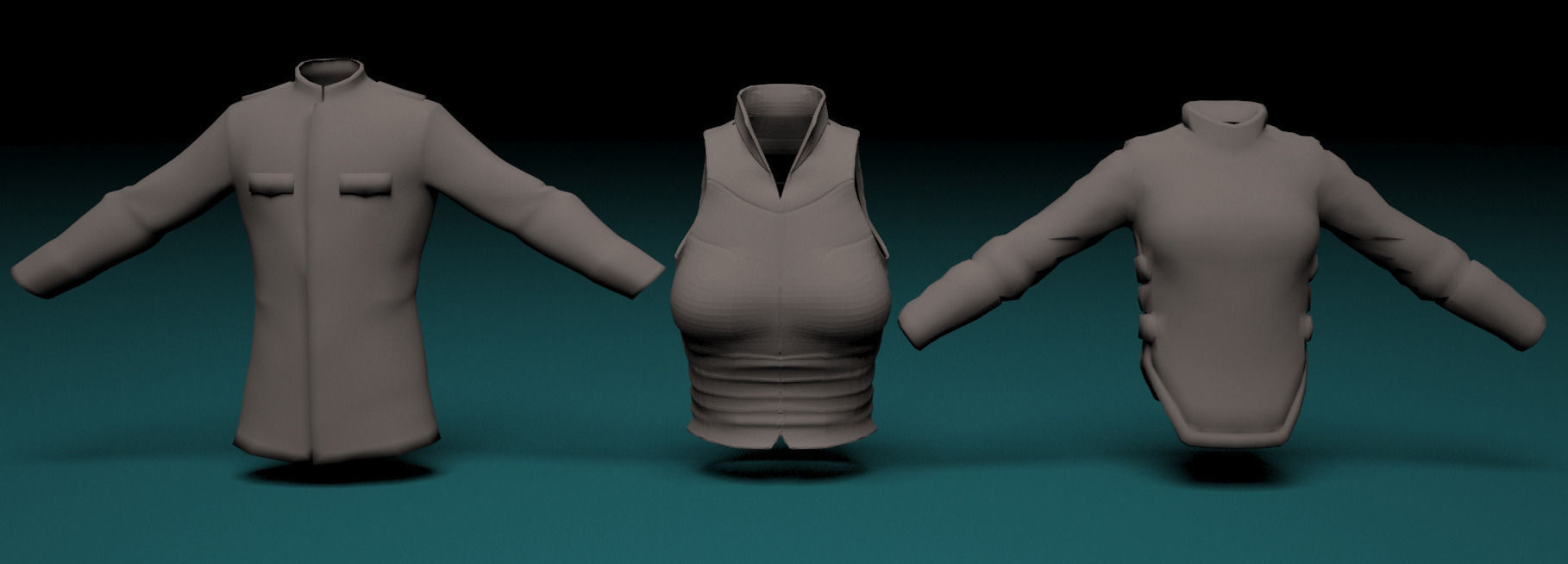 Science fiction outfits 3D model_2