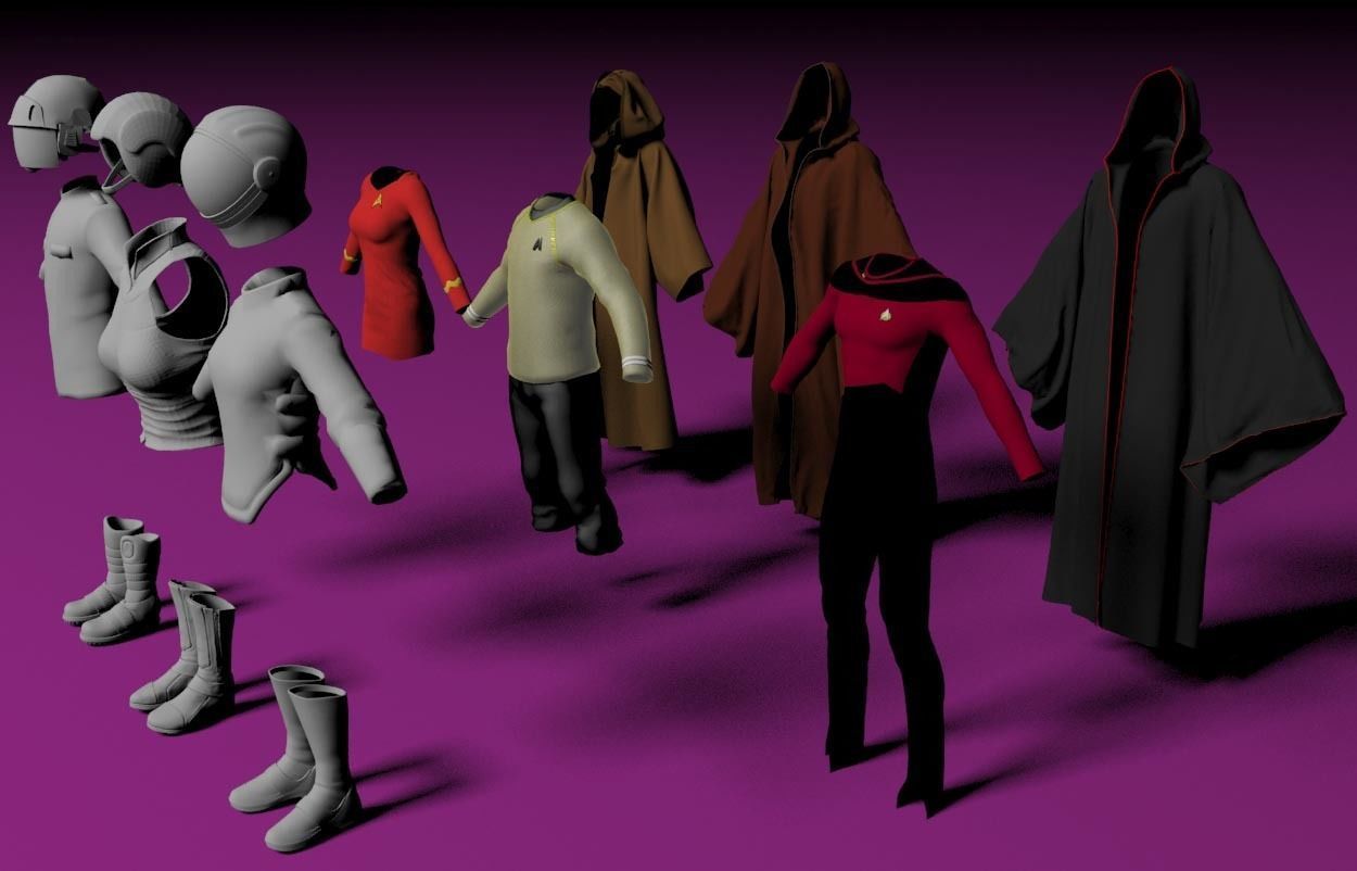 Science fiction outfits 3D model_1