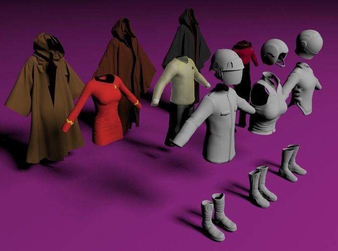 Science fiction outfits 3D model