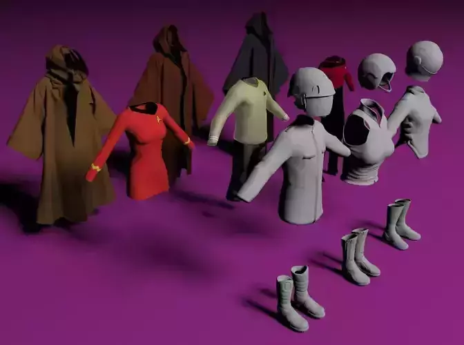 Science fiction outfits 3D model