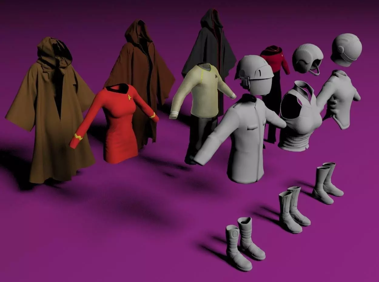 Science fiction outfits 3D model_0