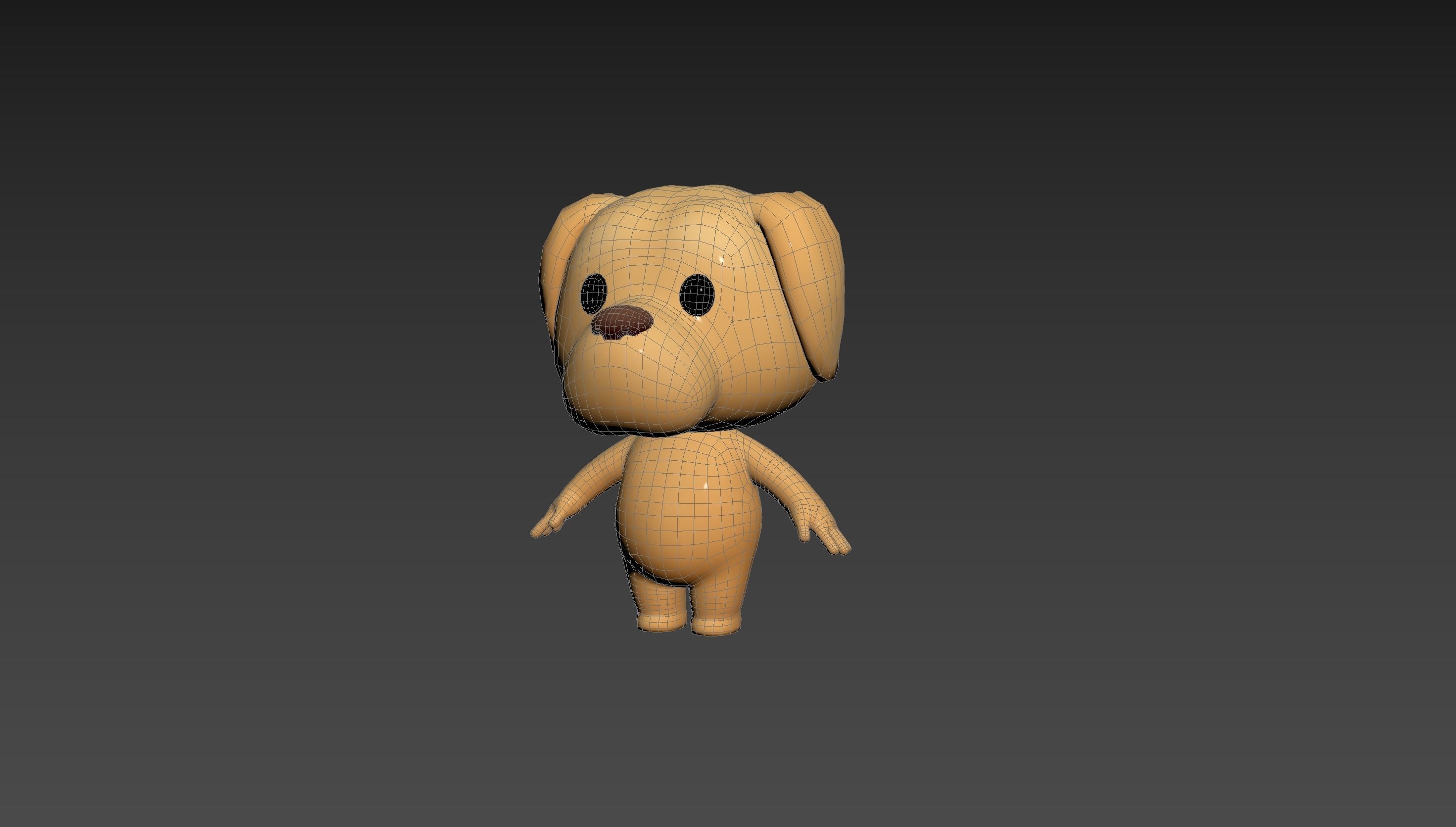 Character207 Golden Retriever Dog 3D model_11