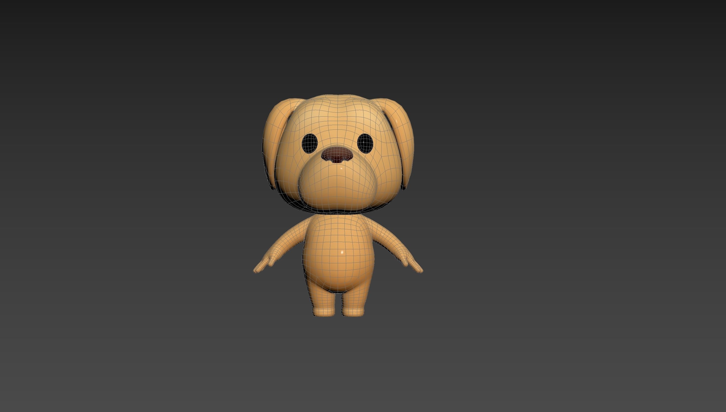 Character207 Golden Retriever Dog 3D model_13