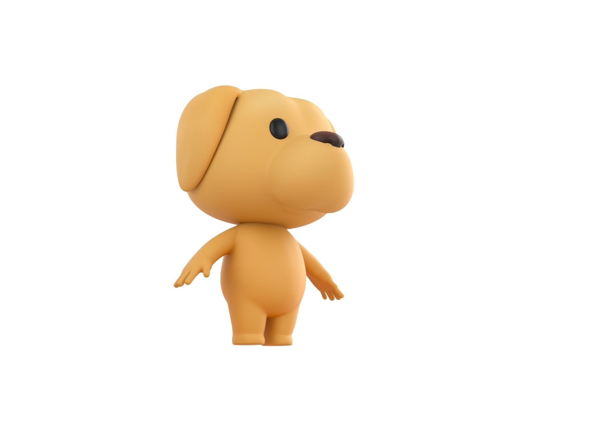 Character207 Golden Retriever Dog 3D model_2