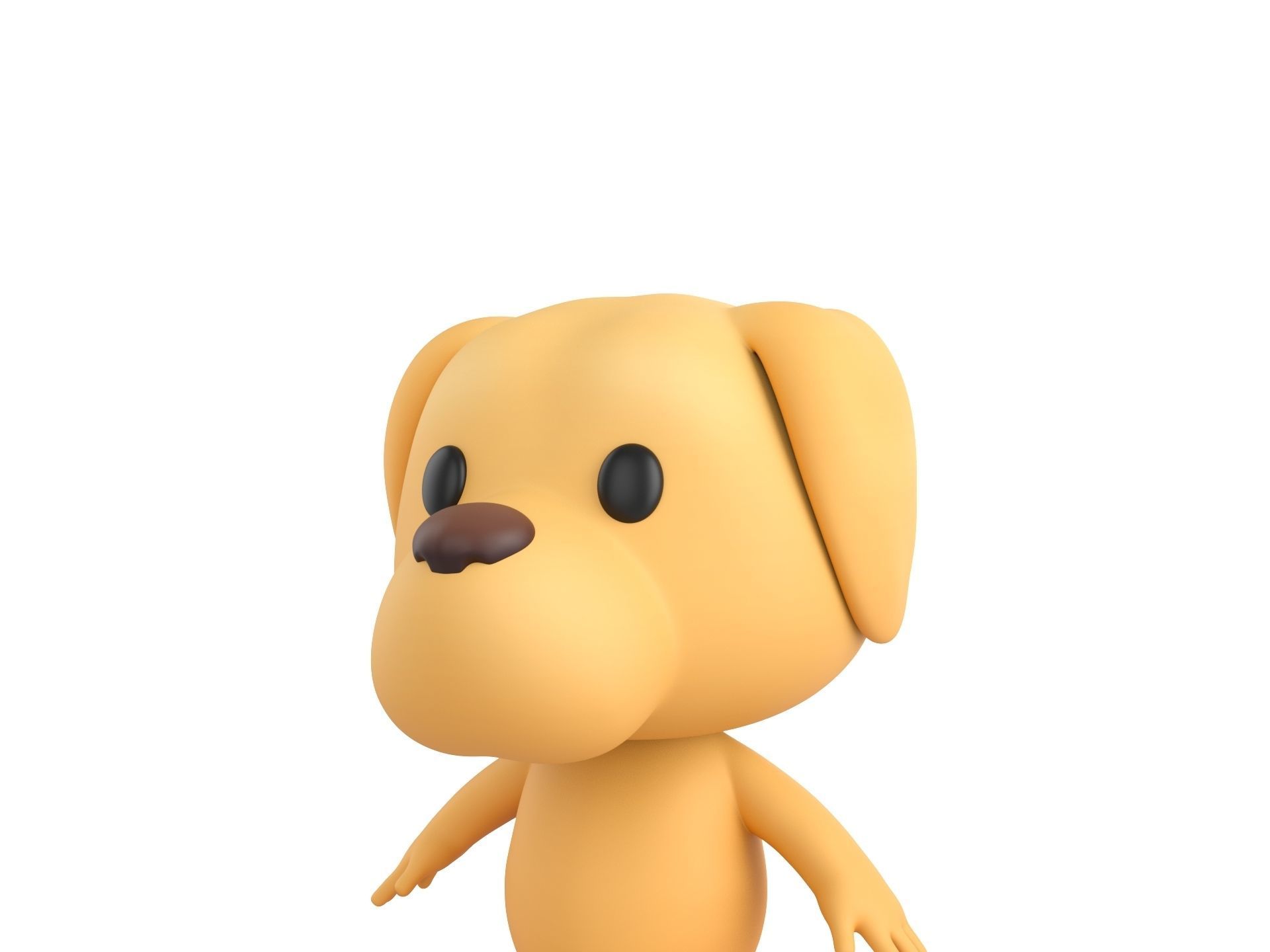 Character207 Golden Retriever Dog 3D model_9
