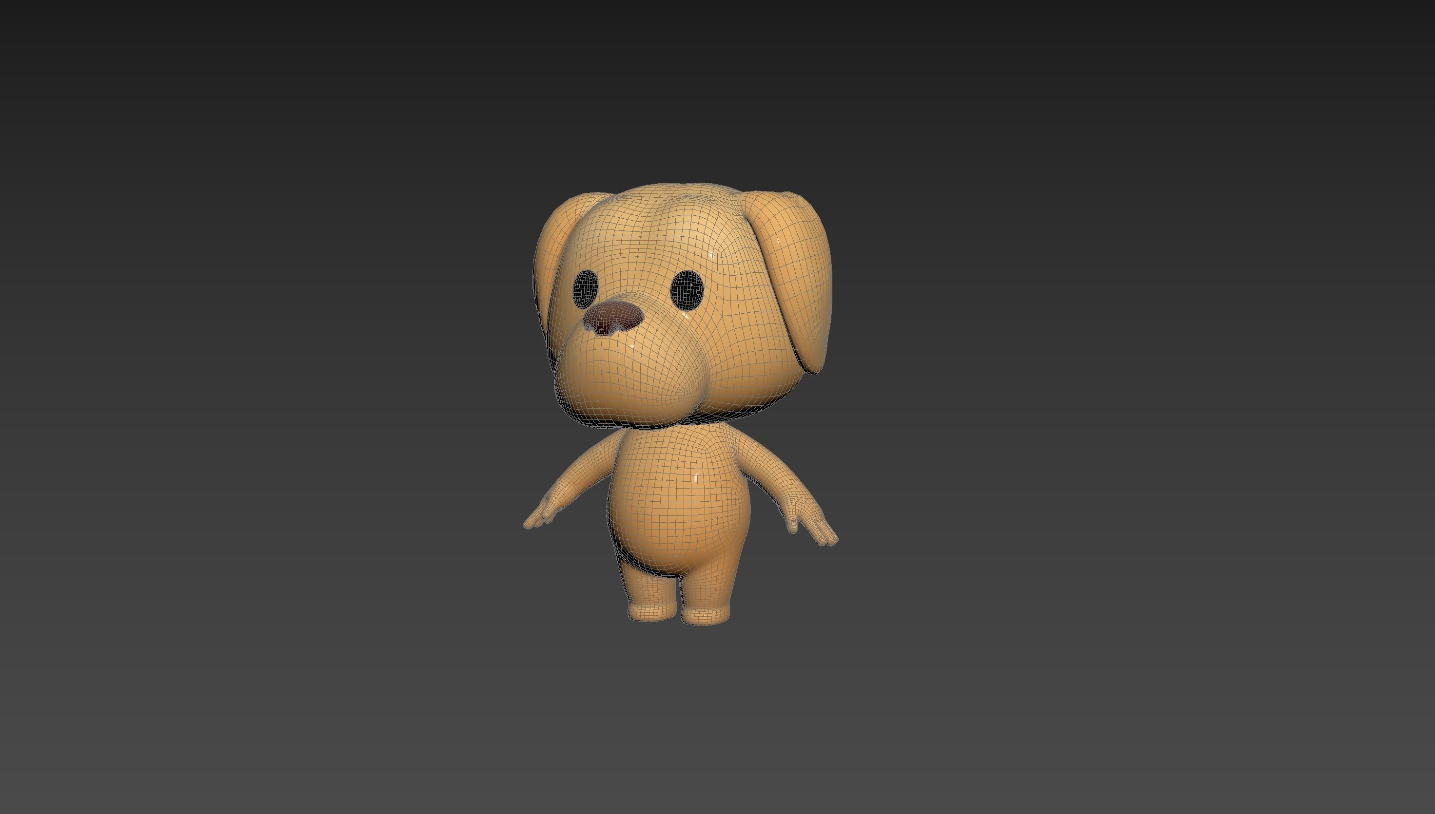 Character207 Golden Retriever Dog 3D model_12