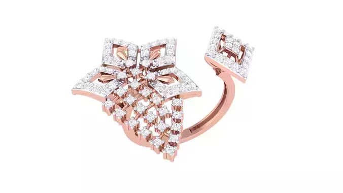 Open End FLower Cocktail Rings 3dm STL OBJ FBX Renders Details