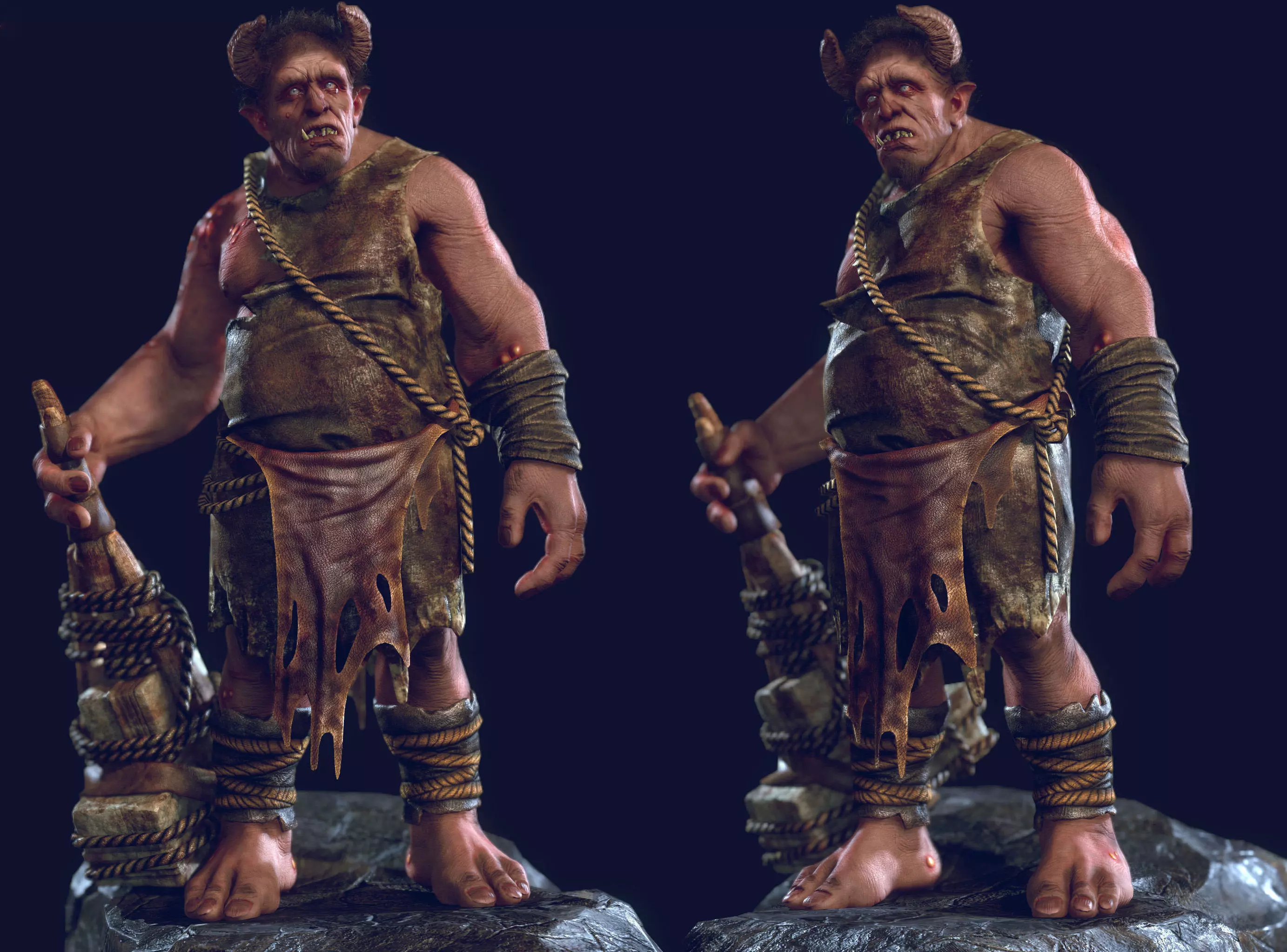 cave troll - 2013 - edit - 2016 Low-poly 3D model_0
