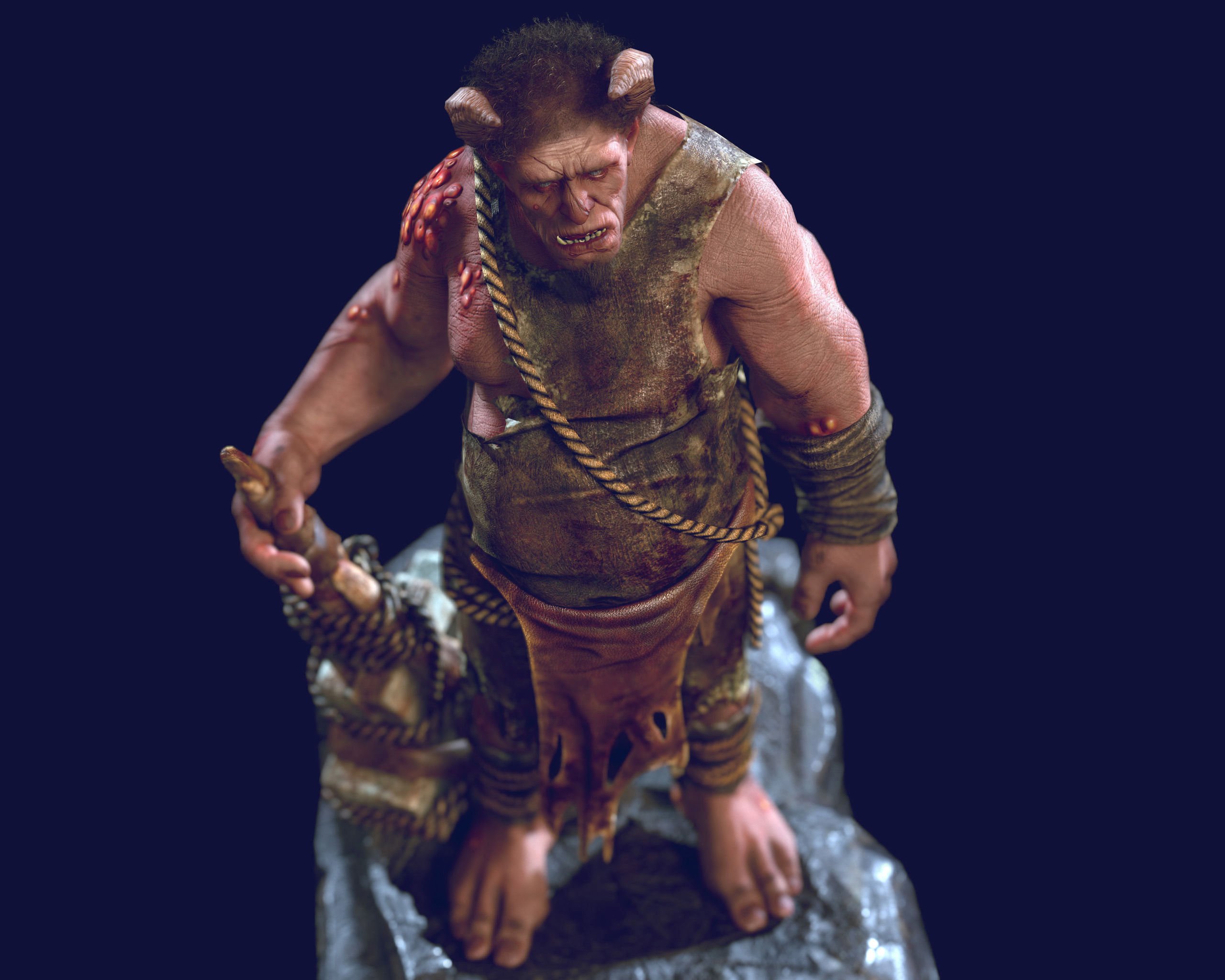 cave troll - 2013 - edit - 2016 Low-poly 3D model_3