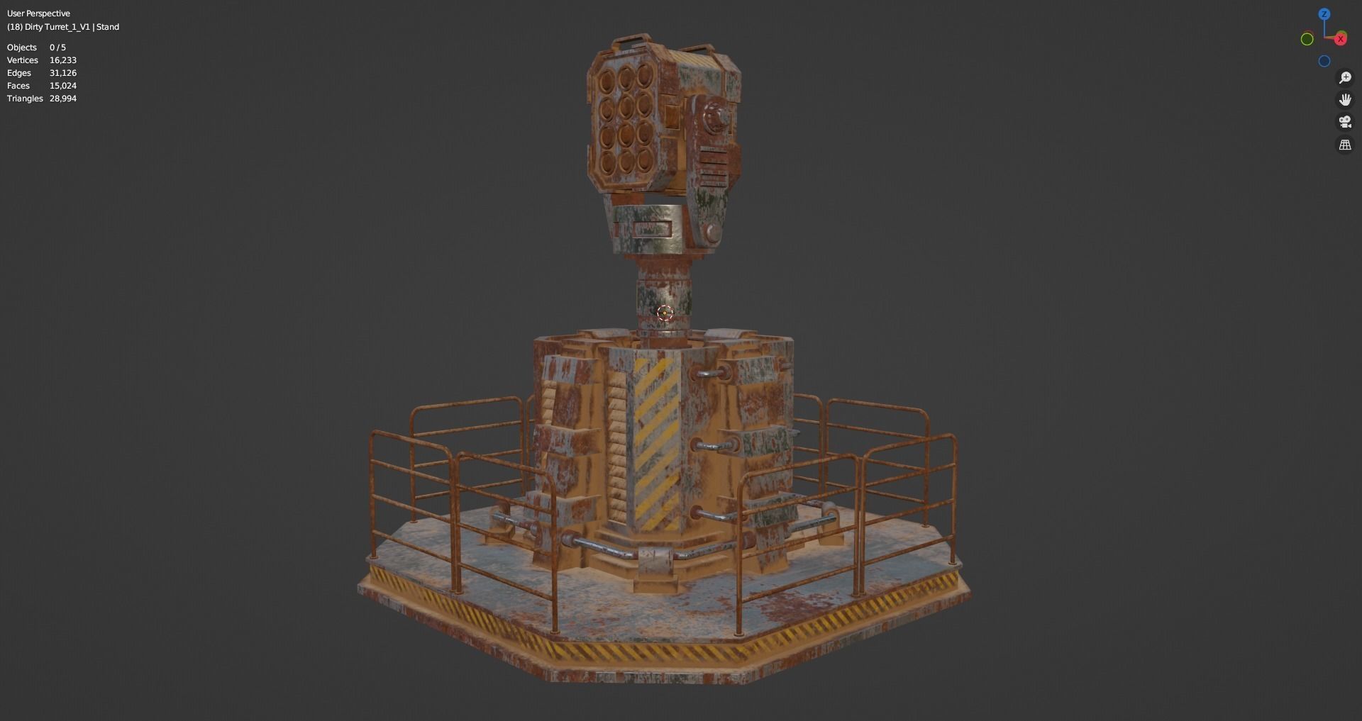 Rusty Turret-1-V1 3D model_9
