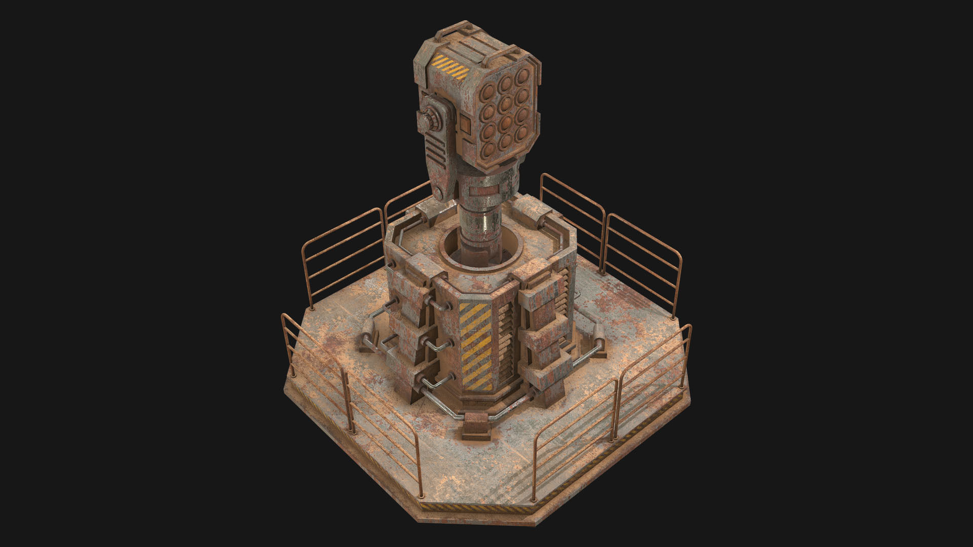 Rusty Turret-1-V1 3D model_4
