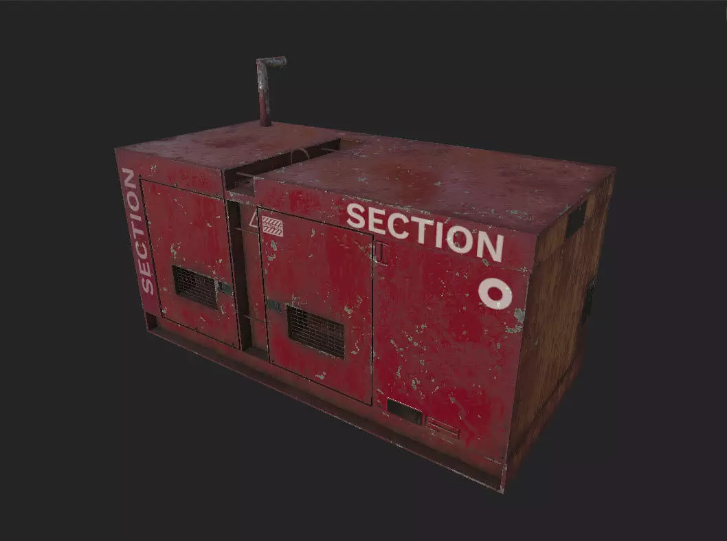 Diesel generator Free low-poly 3D model_0