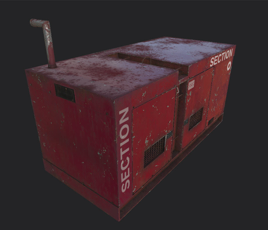 Diesel generator Free low-poly 3D model_1