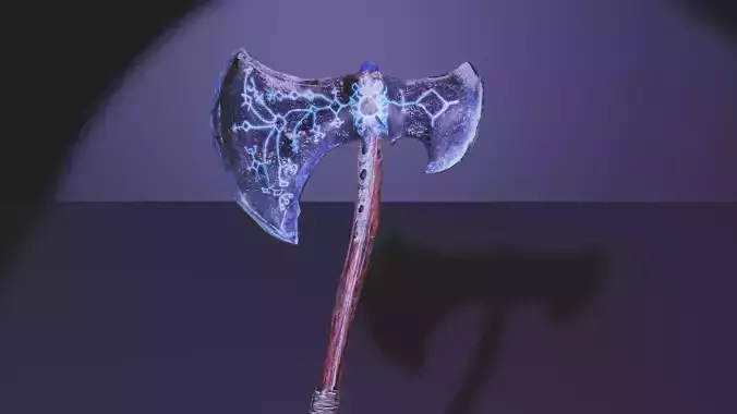 leviathan axe with lights 3D model