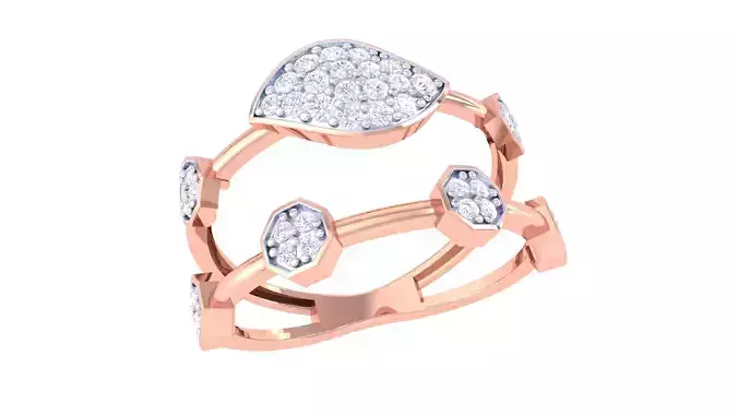 Women Engagement Wedding Double Band Rings