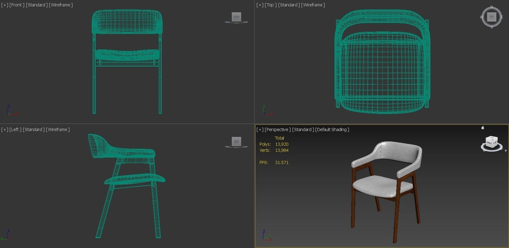 Article Savis Gray Dining Chair 3D model_11
