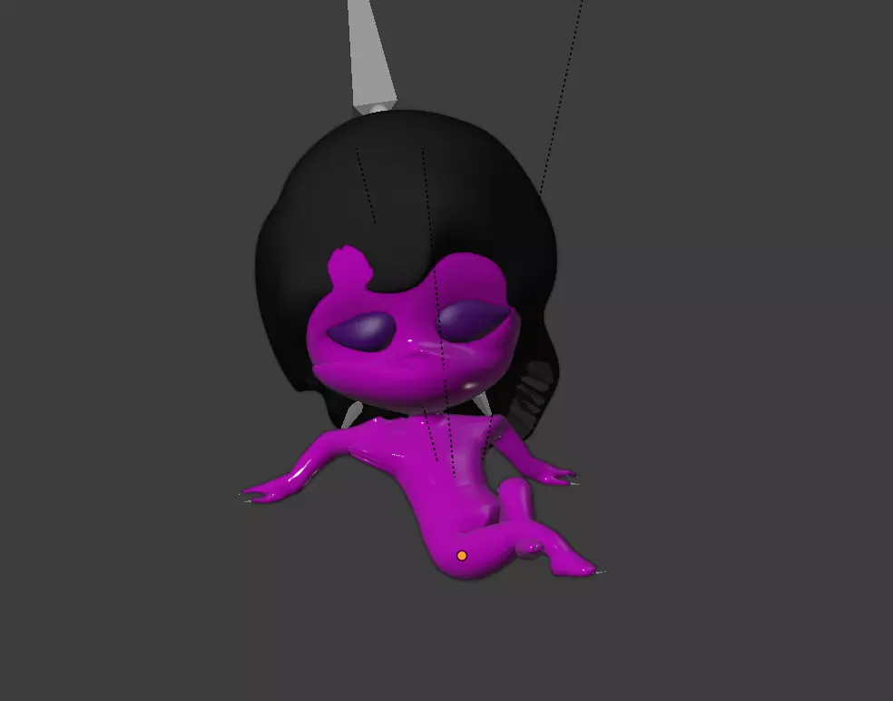 alien girl laying down Free 3D model