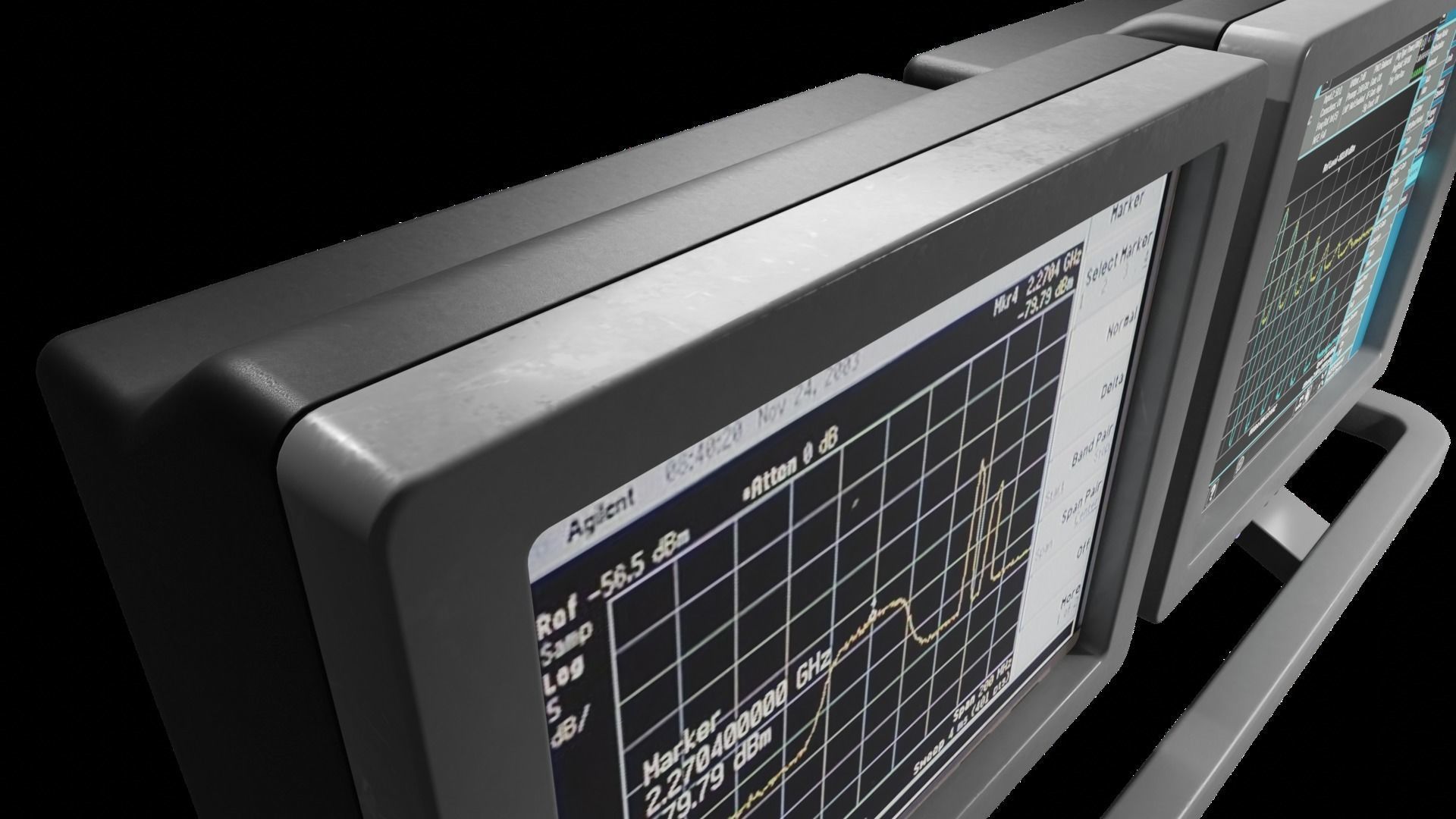 Old Duel Screen Monitor Low-poly 3D model_3