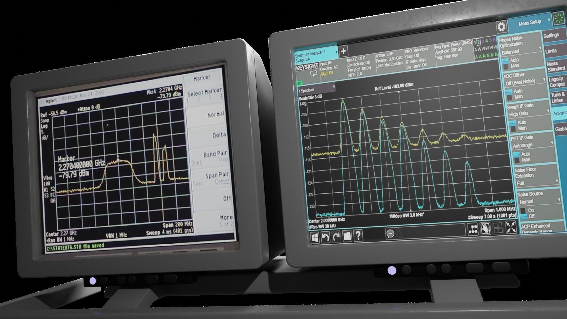 Old Duel Screen Monitor Low-poly 3D model_12