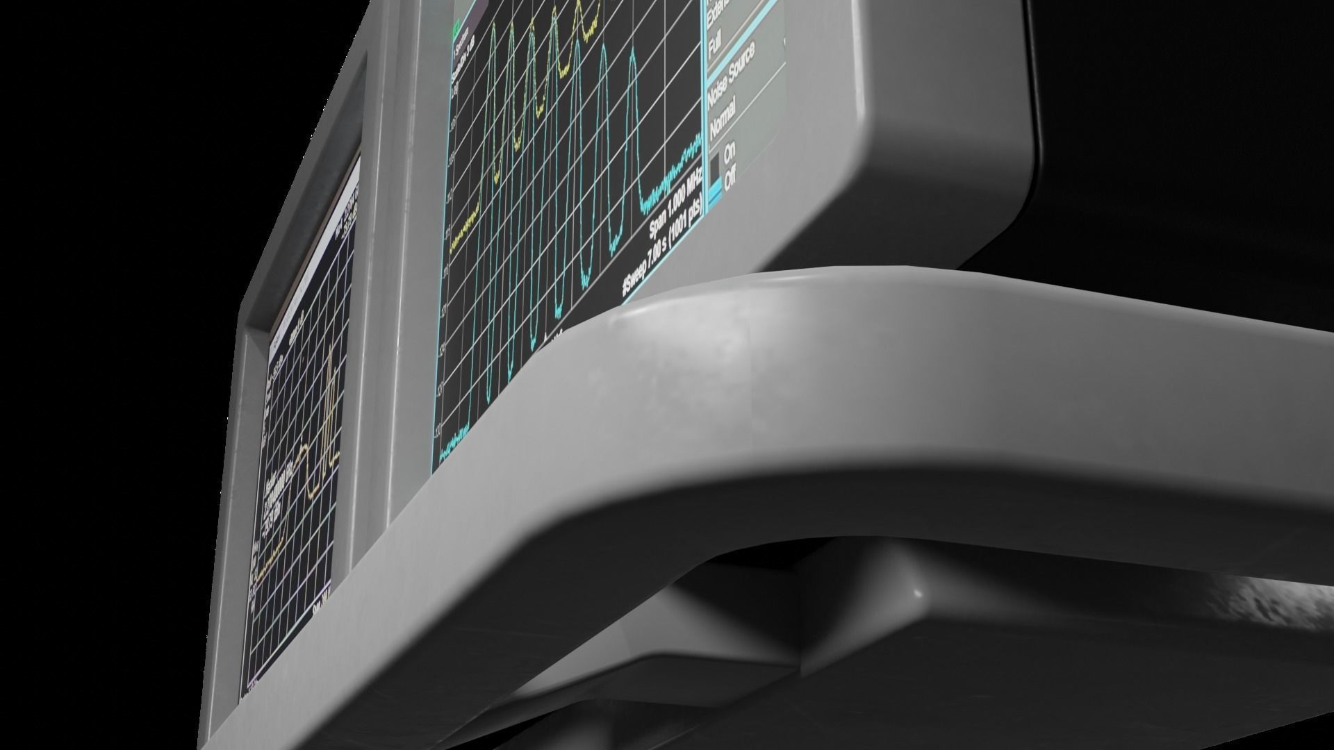 Old Duel Screen Monitor Low-poly 3D model_7