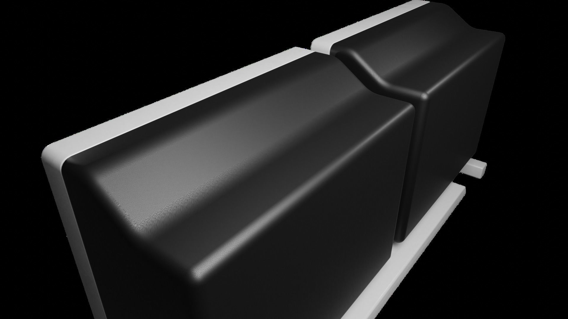 Old Duel Screen Monitor Low-poly 3D model_11