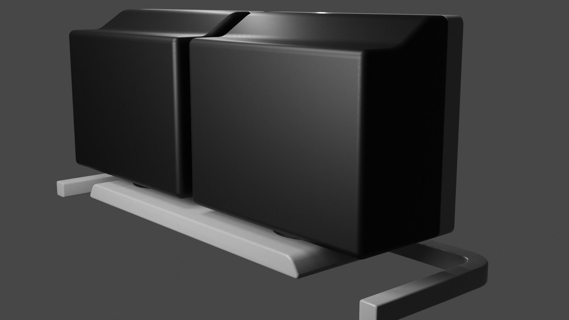 Old Duel Screen Monitor Low-poly 3D model_19