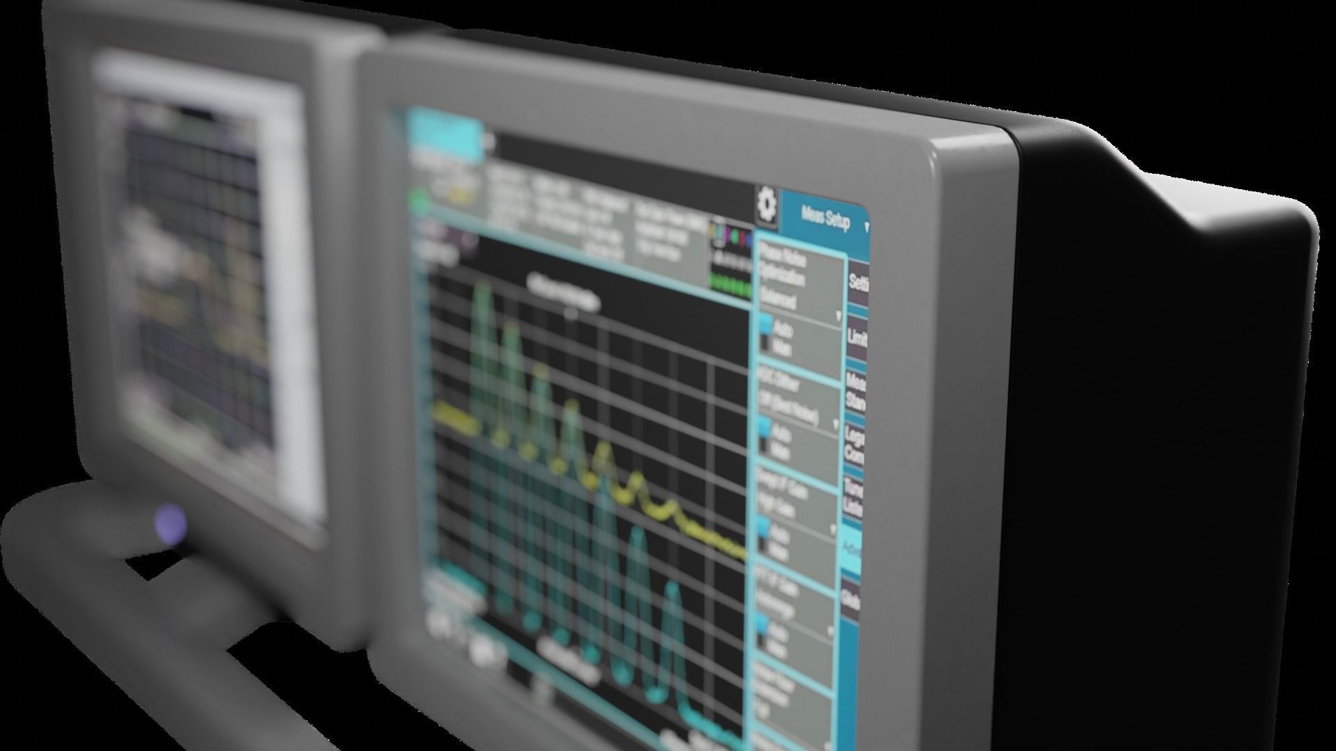 Old Duel Screen Monitor Low-poly 3D model_2