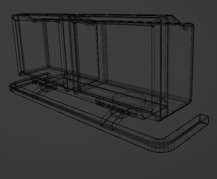 Old Duel Screen Monitor Low-poly 3D model_24