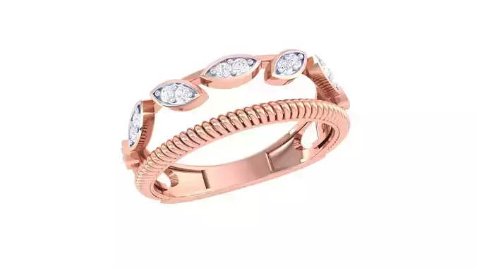 Women Engagement Wedding Double Band Rings