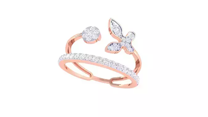 Women Engagement Wedding Double Band Rings