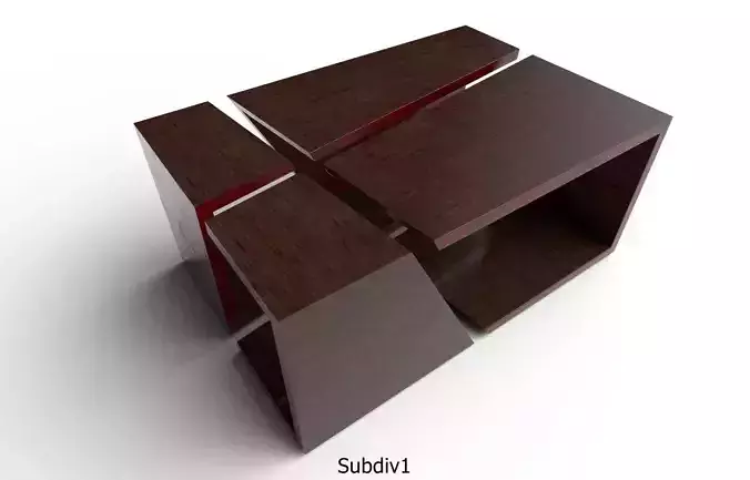 Coffee Table M02 Low-poly 3D model
