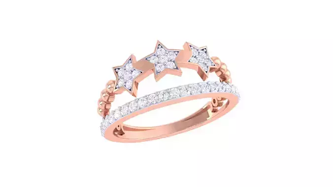 Women Engagement Wedding Double Band Rings
