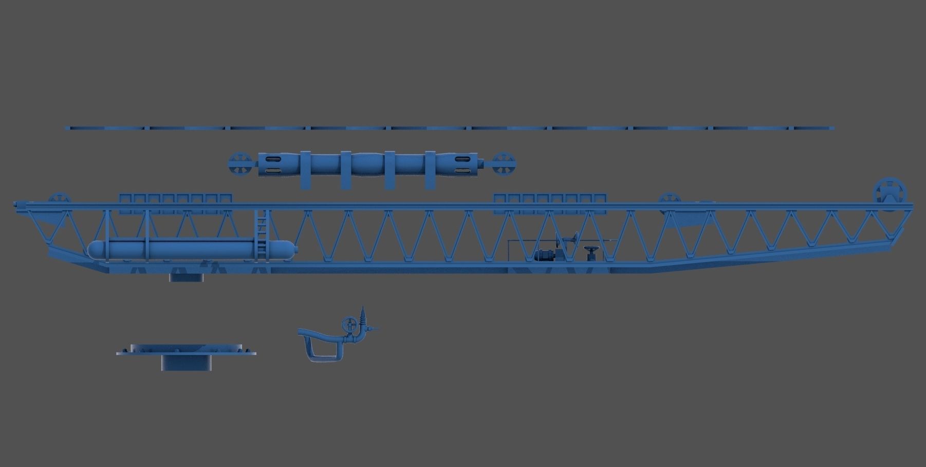 Italian navy WW2 catapult - Personal license - 1-200 scale 3D print model_13