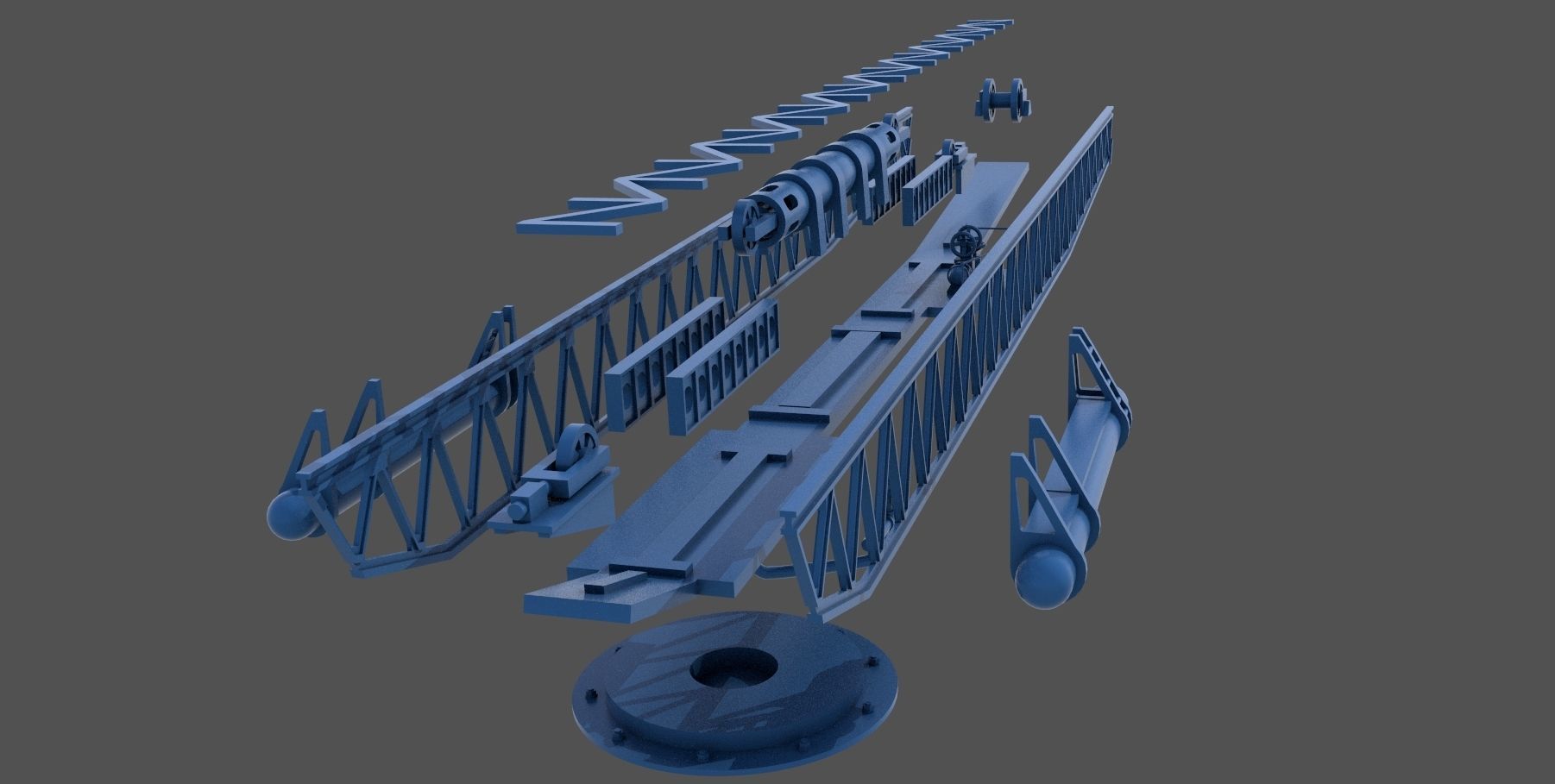 Italian navy WW2 catapult - Personal license - 1-200 scale 3D print model_12