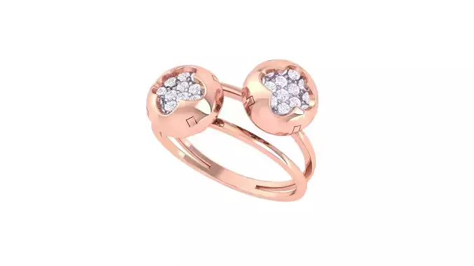 Women Engagement Wedding Double Band Rings