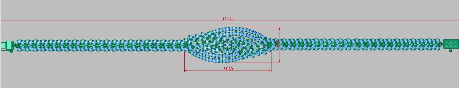 Exclusive Bracelet model 3D printable model 0055 3D print model_19