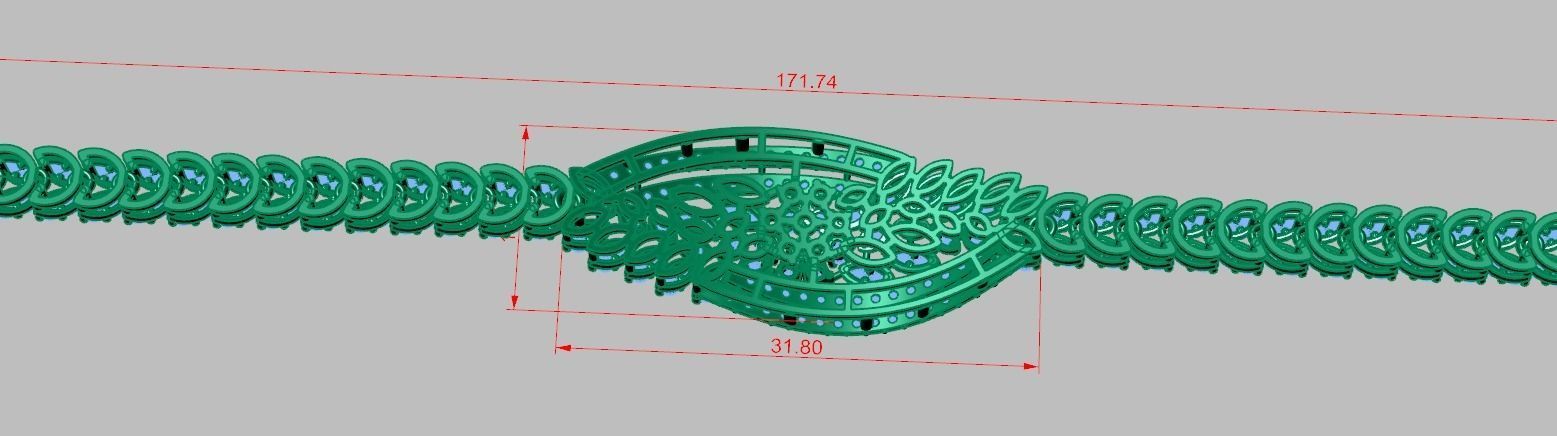 Exclusive Bracelet model 3D printable model 0055 3D print model_8