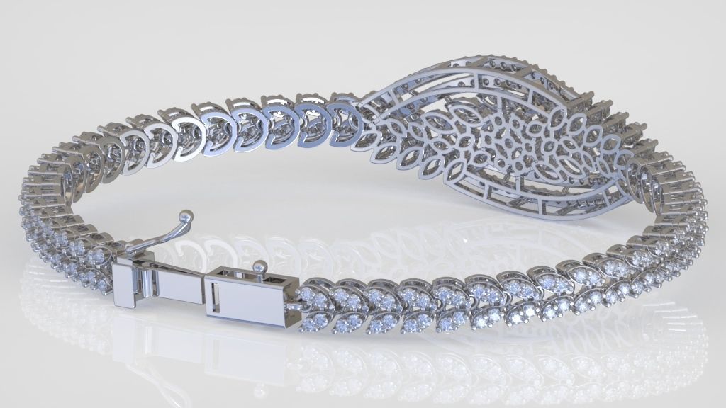 Exclusive Bracelet model 3D printable model 0055 3D print model_6