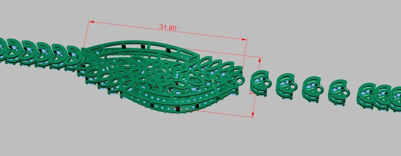 Exclusive Bracelet model 3D printable model 0055 3D print model_16