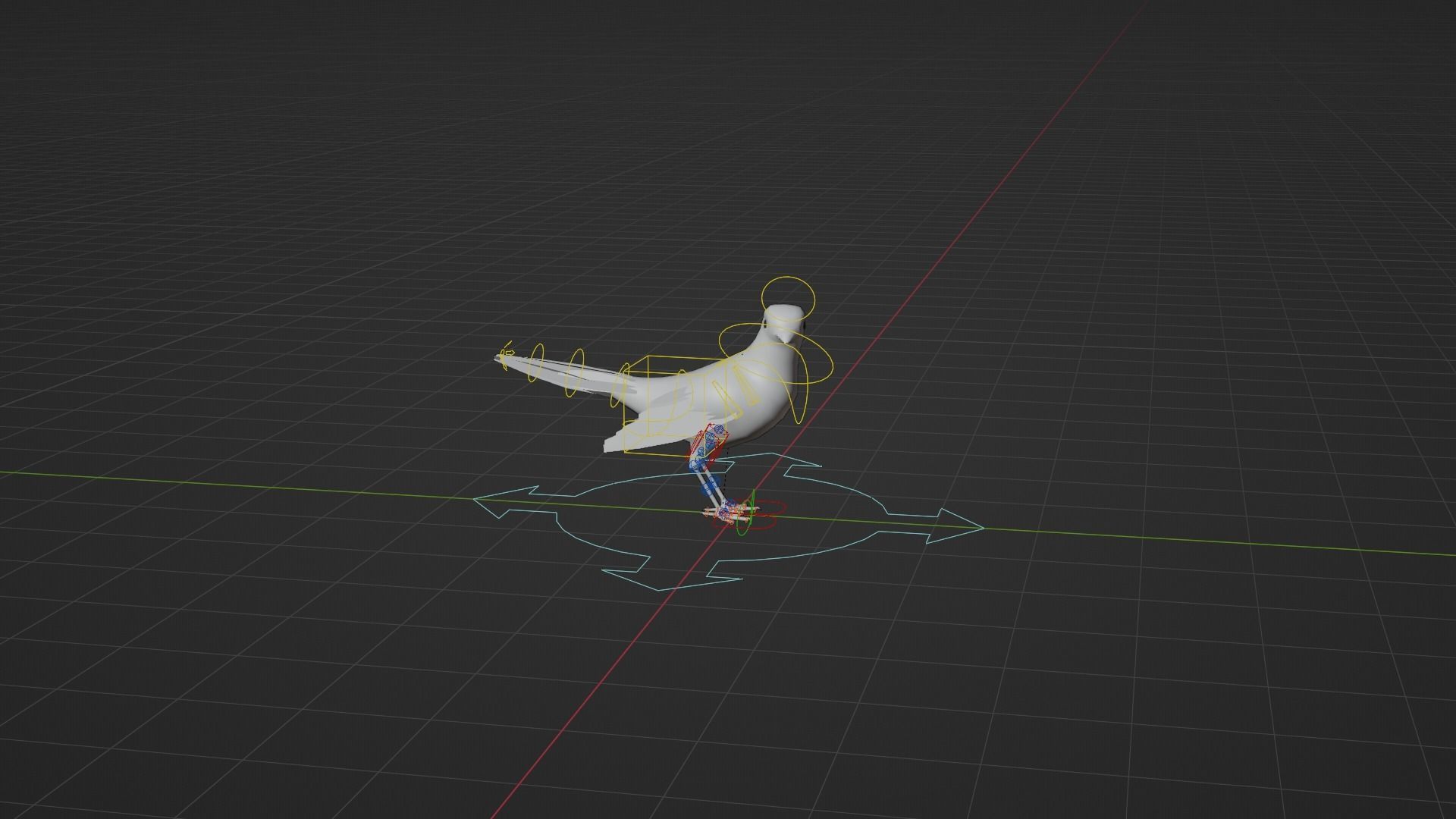 BLACK BIRD RIGGED 3D model_15
