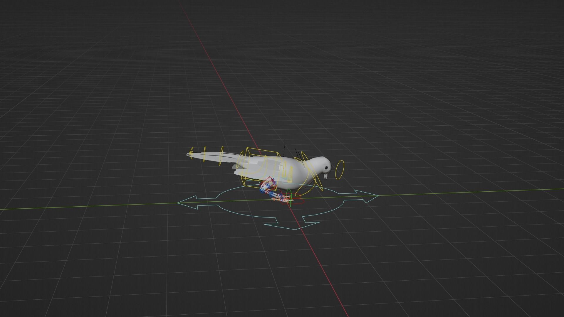 BLACK BIRD RIGGED 3D model_16