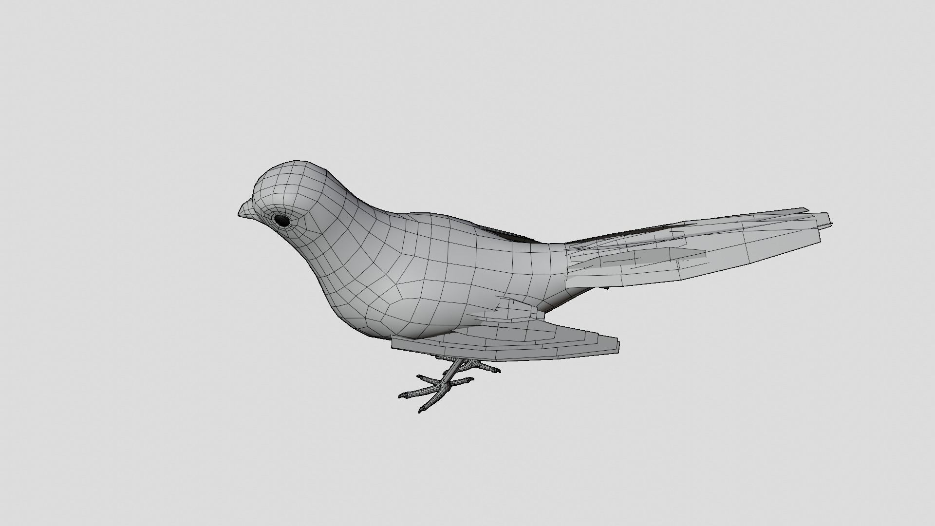 BLACK BIRD RIGGED 3D model_14