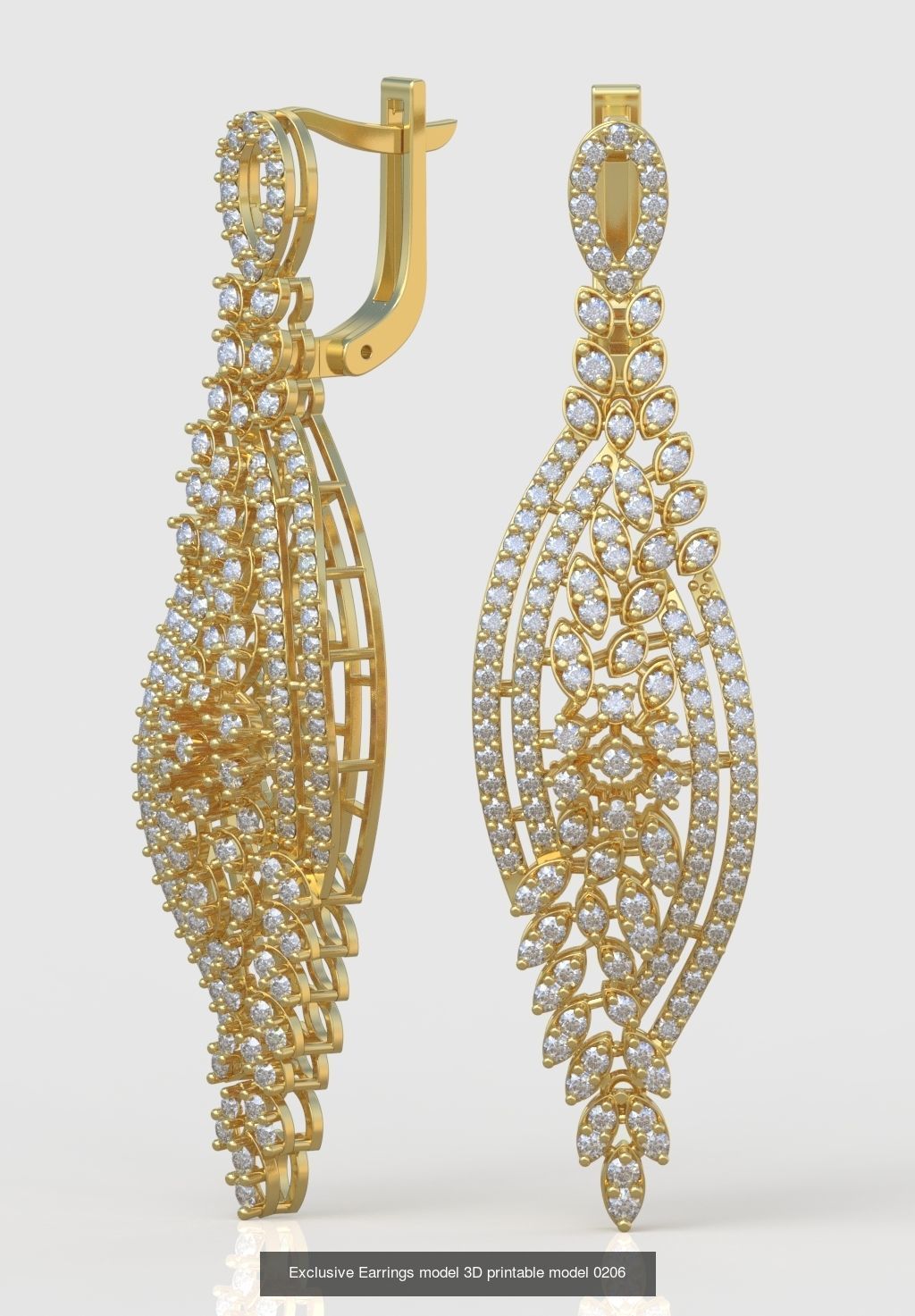 Ring Bracelet Earring and Pendant Set 3D printable model 0036 3D Model Collection_7