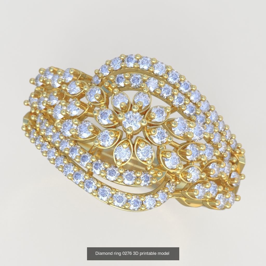 Ring Bracelet Earring and Pendant Set 3D printable model 0036 3D Model Collection_8